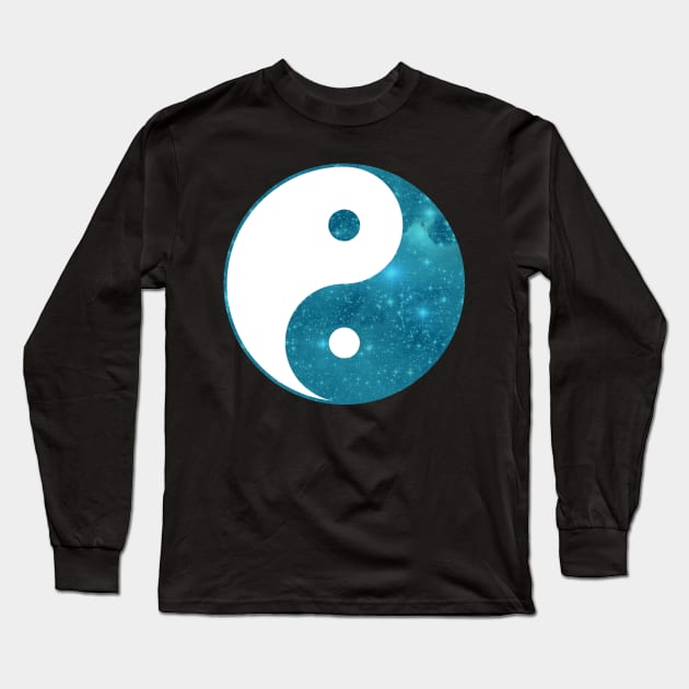 Blue Yin Yang Long Sleeve T-Shirt by Rebellion10